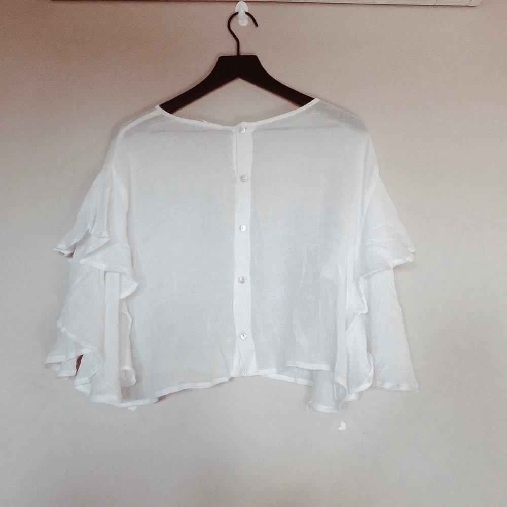 Ruffle Sleeve, Button Back Top - Picture 4 of 6